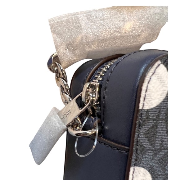 Michael Kors Jet Set Item Crossbody Bag Navy Polka Dot Large NWT - Picture 8 of 15